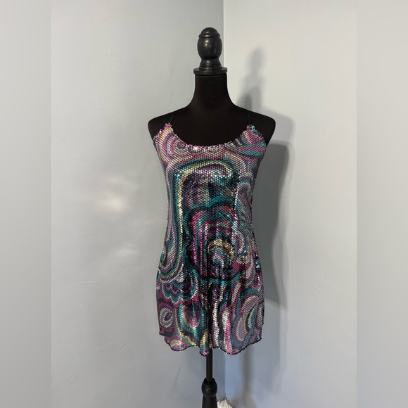 Free People Dresses & Skirts - FREE PEOPLE Intimately Psychedelic Sequin Slip Dress Women’s‎ Size Medium
